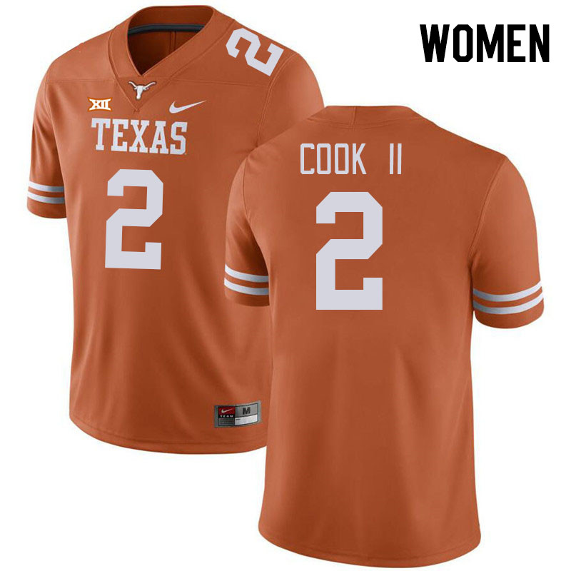 Women #2 Johntay Cook II Texas Longhorns 2023 College Football Jerseys Stitched-Orange